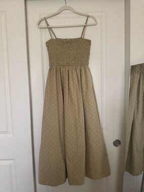 cami dresses midi Smocked Sweetheart Neck Midi Cami Dress Light Blue / M